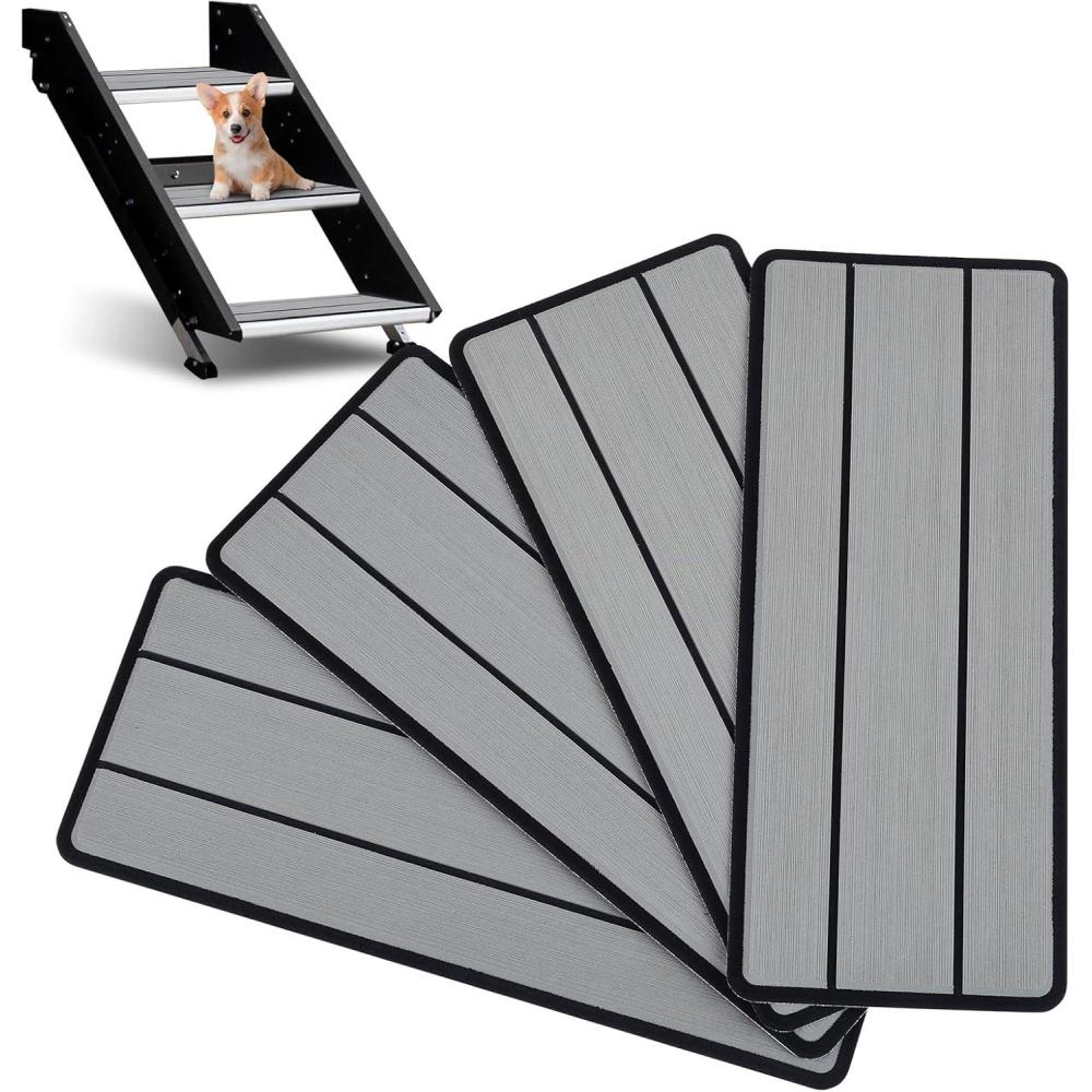 imageOCEANBROAD EVA Foam RV Step Cover 16L x 65W 4 Pack with Self Adhesive for Ladders Trailers Truck Campers Stair Treads Camouflage BlueGray