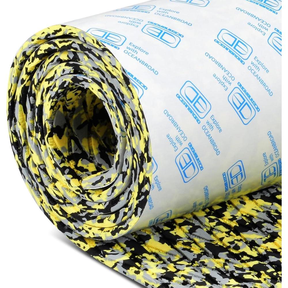 imageOCEANBROAD SelfAdhesive 96x16233847 Camouflage Boat Flooring NonSlip Marine Grip Pad EVA Foam Sheet for Jon Boat Surfboard SUP Board Kayak Camo BlackBlueGreenBrownYellowGrayCamo Yellow