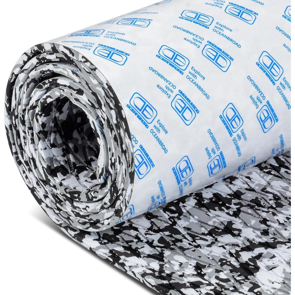 imageOCEANBROAD SelfAdhesive 96x16233847 Camouflage Boat Flooring NonSlip Marine Grip Pad EVA Foam Sheet for Jon Boat Surfboard SUP Board Kayak Camo BlackBlueGreenBrownYellowGrayCamo Black