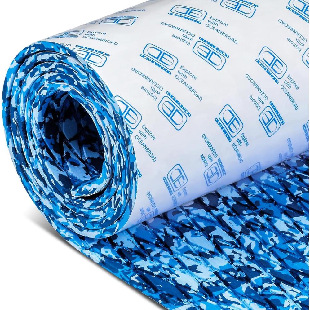imageOCEANBROAD SelfAdhesive 96x16233847 Camouflage Boat Flooring NonSlip Marine Grip Pad EVA Foam Sheet for Jon Boat Surfboard SUP Board Kayak Camo BlackBlueGreenBrownYellowGrayCamo Blue
