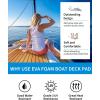 OCEANBROAD Boat Flooring with 3M 99786+ High Strength Adhesive Backing EVA Foam Self-Adhesive 96”x45.6” Faux Teak Marine Decking Sheet for Jon Boats Yacht RV Floor(Camel Brown with Black Lines)