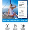 OCEANBROAD Boat Flooring with 3M 99786+ High Strength Adhesive Backing EVA Foam Self-Adhesive 96”x45.6” Faux Teak Marine Decking Sheet for Jon Boats Yacht RV Floor(Dark Gray with Black Lines)