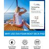 OCEANBROAD Boat Flooring with 3M 99786+ High Strength Adhesive Backing EVA Foam Self-Adhesive 96”x45.6” Faux Teak Marine Decking Sheet for Jon Boats Yacht RV Floor(Brown with Black Lines)