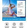 OCEANBROAD Boat Flooring with 3M 99786+ High Strength Adhesive Backing EVA Foam Self-Adhesive 96”x45.6” Faux Teak Marine Decking Sheet for Jon Boats Yacht RV Floor(Gray with Black Lines)