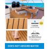 OCEANBROAD Boat Flooring with 3M 99786+ High Strength Adhesive Backing EVA Foam Self-Adhesive 96”x45.6” Faux Teak Marine Decking Sheet for Jon Boats Yacht RV Floor(Camel Brown with Black Lines)