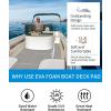 OCEANBROAD CNC Cut Hexagon Boat Flooring 96”x15”/45” Self-Adhesive EVA Foam Sheet Non-Slip Traction Pad Marine Grip Mat for Boats Surfboard SUP Paddle Board Yacht(Gray with Black Lines)