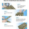OCEANBROAD Camo Boat Flooring Self-Adhesive Backing Camouflage Decking 96”x45.6”/36”/28.8”/16.8”, 48”x16.8” EVA Foam Self-Adhesive Non-Slip Marine Sheet for Boats Helm Pad RV Floor(Camo Green(Borders))