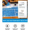 OCEANBROAD Camo Boat Flooring Self-Adhesive Backing Camouflage Decking 96”x45.6”/36”/28.8”/16.8”, 48”x16.8” EVA Foam Self-Adhesive Non-Slip Marine Sheet for Boats Helm Pad RV Floor(Camo Blue)