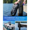OCEANBROAD EVA Boat Fenders, 17″ x 8″ Boat Bumpers for Docking, with Quick-Lock Rope & Strap, Fit for Pontoon, Jon, Ski and Fishing Boats, Marine-Grade Foam for Hull Protection(Black)