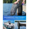 OCEANBROAD EVA Boat Fenders, 17″ x 8″ Boat Bumpers for Docking, with Quick-Lock Rope & Strap, Fit for Pontoon, Jon, Ski and Fishing Boats, Marine-Grade Foam for Hull Protection(Light Gray)