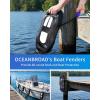 OCEANBROAD EVA Boat Fenders, 17″ x 8″ Boat Bumpers for Docking, with Quick-Lock Rope & Strap, Fit for Pontoon, Jon, Ski and Fishing Boats, Marine-Grade Foam for Hull Protection(Reflection Black)