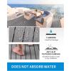 OCEANBROAD EVA Foam Boat Flooring with 3M Adhesive Backing Marine Self-Adhesive Decking 96”x45.6”/36”/28.8”/16.8”, 48”x16.8” Faux Teak Sheet for Jon Boats Swim Platform Helm Pad RV Floor(Gray with Black Seam Lines)