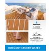OCEANBROAD EVA Foam Boat Flooring with 3M Adhesive Backing Marine Self-Adhesive Decking 96”x45.6”/36”/28.8”/16.8”, 48”x16.8” Faux Teak Sheet for Jon Boats Swim Platform Helm Pad RV Floor(Brown with White Seam Lines)