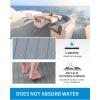 OCEANBROAD EVA Foam Boat Flooring with 3M Adhesive Backing Marine Self-Adhesive Decking 96”x45.6”/36”/28.8”/16.8”, 48”x16.8” Faux Teak Sheet for Jon Boats Swim Platform Helm Pad RV Floor(Gray with Blue Seam Lines)