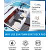 OCEANBROAD EVA Foam Boat Flooring with 3M Adhesive Backing Marine Self-Adhesive Decking 96”x45.6”/36”/28.8”/16.8”, 48”x16.8” Faux Teak Sheet for Jon Boats Swim Platform Helm Pad RV Floor(Dark Gray with Black Seam Lines)