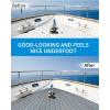OCEANBROAD EVA Foam Boat Flooring with 3M Adhesive Backing Marine Self-Adhesive Decking 96”x45.6”/36”/28.8”/16.8”, 48”x16.8” Faux Teak Sheet for Jon Boats Swim Platform Helm Pad RV Floor(Gray with Blue Seam Lines)