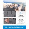 OCEANBROAD EVA Foam Boat Flooring with 3M Adhesive Backing Marine Self-Adhesive Decking 96”x45.6”/36”/28.8”/16.8”, 48”x16.8” Faux Teak Sheet for Jon Boats Swim Platform Helm Pad RV Floor(Dark Gray with Black Seam Lines)