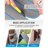 OCEANBROAD EVA Foam Boat Flooring with 3M Adhesive Backing Marine Self-Adhesive Decking 96”x45.6”/36”/28.8”/16.8”, 48”x16.8” Faux Teak Sheet for Jon Boats Swim Platform Helm Pad RV Floor(Gray with Blue Seam Lines)