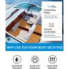 OCEANBROAD EVA Foam Boat Flooring with 3M Adhesive Backing Marine Self-Adhesive Decking 96”x45.6”/36”/28.8”/16.8”, 48”x16.8” Faux Teak Sheet for Jon Boats Swim Platform Helm Pad RV Floor(Brown with White Seam Lines)