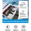 OCEANBROAD EVA Foam Boat Flooring with 3M Adhesive Backing Marine Self-Adhesive Decking 96”x45.6”/36”/28.8”/16.8”, 48”x16.8” Faux Teak Sheet for Jon Boats Swim Platform Helm Pad RV Floor(Dark Gray with Green Seam Lines)