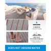 OCEANBROAD EVA Foam Boat Flooring with 3M Adhesive Backing Marine Self-Adhesive Decking 96”x45.6”/36”/28.8”/16.8”, 48”x16.8” Faux Teak Sheet for Jon Boats Swim Platform Helm Pad RV Floor(Gray with Red Seam Lines)