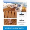 OCEANBROAD EVA Foam Boat Flooring with 3M Adhesive Backing Marine Self-Adhesive Decking 96”x45.6”/36”/28.8”/16.8”, 48”x16.8” Faux Teak Sheet for Jon Boats Swim Platform Helm Pad RV Floor(Brown with Black Seam Lines)