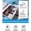 OCEANBROAD EVA Foam Boat Flooring with 3M Adhesive Backing Marine Self-Adhesive Decking 96”x45.6”/36”/28.8”/16.8”, 48”x16.8” Faux Teak Sheet for Jon Boats Swim Platform Helm Pad RV Floor(Dark Gray with Red Seam Lines)