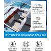 OCEANBROAD EVA Foam Boat Flooring with 3M Adhesive Backing Marine Self-Adhesive Decking 96”x45.6”/36”/28.8”/16.8”, 48”x16.8” Faux Teak Sheet for Jon Boats Swim Platform Helm Pad RV Floor(Dark Gray with Blue Seam Lines)