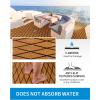 OCEANBROAD Self-Adhesive CNC Cut Diamond Pattern Boat Flooring EVA Foam Marine Boat Decking Sheet Non-Slip Mat for Boats Yacht Helm Pad RV Floor(Brown with Black Lines)