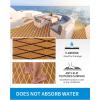 OCEANBROAD Self-Adhesive CNC Cut Diamond Pattern Boat Flooring EVA Foam Marine Boat Decking Sheet Non-Slip Mat for Boats Yacht Helm Pad RV Floor(Brown with White Lines)