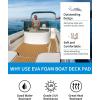 OCEANBROAD Self-Adhesive CNC Cut Diamond Pattern Boat Flooring EVA Foam Marine Boat Decking Sheet Non-Slip Mat for Boats Yacht Helm Pad RV Floor(Brown with White Lines)