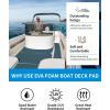 OCEANBROAD Self-Adhesive CNC Cut Diamond Pattern Boat Flooring EVA Foam Marine Boat Decking Sheet Non-Slip Mat for Boats Yacht Helm Pad RV Floor(Dark Gray with Blue Lines)