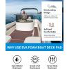 OCEANBROAD Self-Adhesive CNC Cut Diamond Pattern Boat Flooring EVA Foam Marine Boat Decking Sheet Non-Slip Mat for Boats Yacht Helm Pad RV Floor(Dark Gray with Red Lines)
