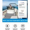 OCEANBROAD Self-Adhesive CNC Cut Diamond Pattern Boat Flooring EVA Foam Marine Boat Decking Sheet Non-Slip Mat for Boats Yacht Helm Pad RV Floor(Gray with Black Lines)