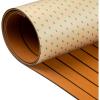 OCEANBROAD Boat Flooring with 3M 99786+ High Strength Adhesive Backing EVA Foam Self-Adhesive 96”x45.6” Faux Teak Marine Decking Sheet for Jon Boats Yacht RV Floor(Brown with Black Lines)