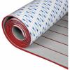 OCEANBROAD EVA Foam Boat Flooring with 3M Adhesive Backing Marine Self-Adhesive Decking 96”x45.6”/36”/28.8”/16.8”, 48”x16.8” Faux Teak Sheet for Jon Boats Swim Platform Helm Pad RV Floor(Gray with Red Seam Lines)