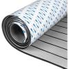 OCEANBROAD EVA Foam Boat Flooring with 3M Adhesive Backing Marine Self-Adhesive Decking 96”x45.6”/36”/28.8”/16.8”, 48”x16.8” Faux Teak Sheet for Jon Boats Swim Platform Helm Pad RV Floor(Gray with Black Seam Lines)