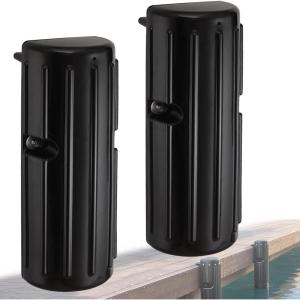 OCEANBROAD Boat Bumpers for Docking, Boat Dock Bumpers for Edge & Side, Marine Fender Guard with Stainless Steel Hardware, UV-Resistant PVC, Vertical Dock Protection for Straight Edge Installation(Black)