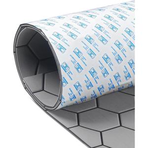 OCEANBROAD CNC Cut Hexagon Boat Flooring 96”x15”/45” Self-Adhesive EVA Foam Sheet Non-Slip Traction Pad Marine Grip Mat for Boats Surfboard SUP Paddle Board Yacht(Gray with Black Lines)