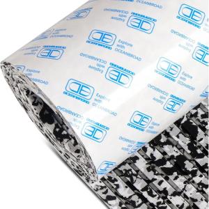 OCEANBROAD Camouflage Boat Flooring 96”x16”/23.5”/38”/47” Strip Cut Grooves Self-Adhesive EVA Foam Sheet Non-Slip Traction Pad for Boats Decking Surfboard SUP Paddleboard Kayak(Camo Black)