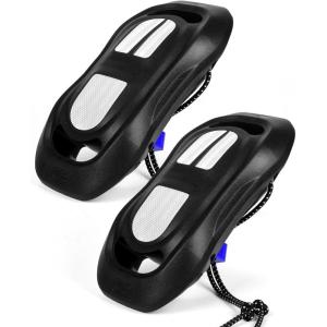 OCEANBROAD EVA Boat Fenders, 17″ x 8″ Boat Bumpers for Docking, with Quick-Lock Rope & Strap, Fit for Pontoon, Jon, Ski and Fishing Boats, Marine-Grade Foam for Hull Protection(Reflection Black)