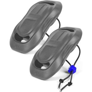 OCEANBROAD EVA Boat Fenders, 17″ x 8″ Boat Bumpers for Docking, with Quick-Lock Rope & Strap, Fit for Pontoon, Jon, Ski and Fishing Boats, Marine-Grade Foam for Hull Protection(Light Gray)