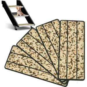 OCEANBROAD EVA Foam RV Step Cover 16”L x 6.5”W 4 Pack with Self Adhesive for Ladders Trailers Truck Campers Stair Treads, Camouflage Blue(Camo Brown)