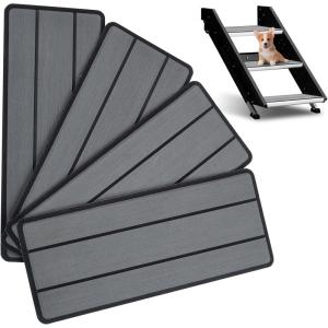 OCEANBROAD EVA Foam RV Step Cover 16”L x 6.5”W 4 Pack with Self Adhesive for Ladders Trailers Truck Campers Stair Treads, Camouflage Blue(Dark Gray)