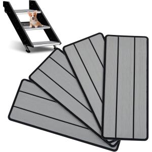 OCEANBROAD EVA Foam RV Step Cover 16”L x 6.5”W 4 Pack with Self Adhesive for Ladders Trailers Truck Campers Stair Treads, Camouflage Blue(Gray)