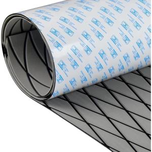 OCEANBROAD Self-Adhesive CNC Cut Diamond Pattern Boat Flooring EVA Foam Marine Boat Decking Sheet Non-Slip Mat for Boats Yacht Helm Pad RV Floor(Gray with Black Lines)