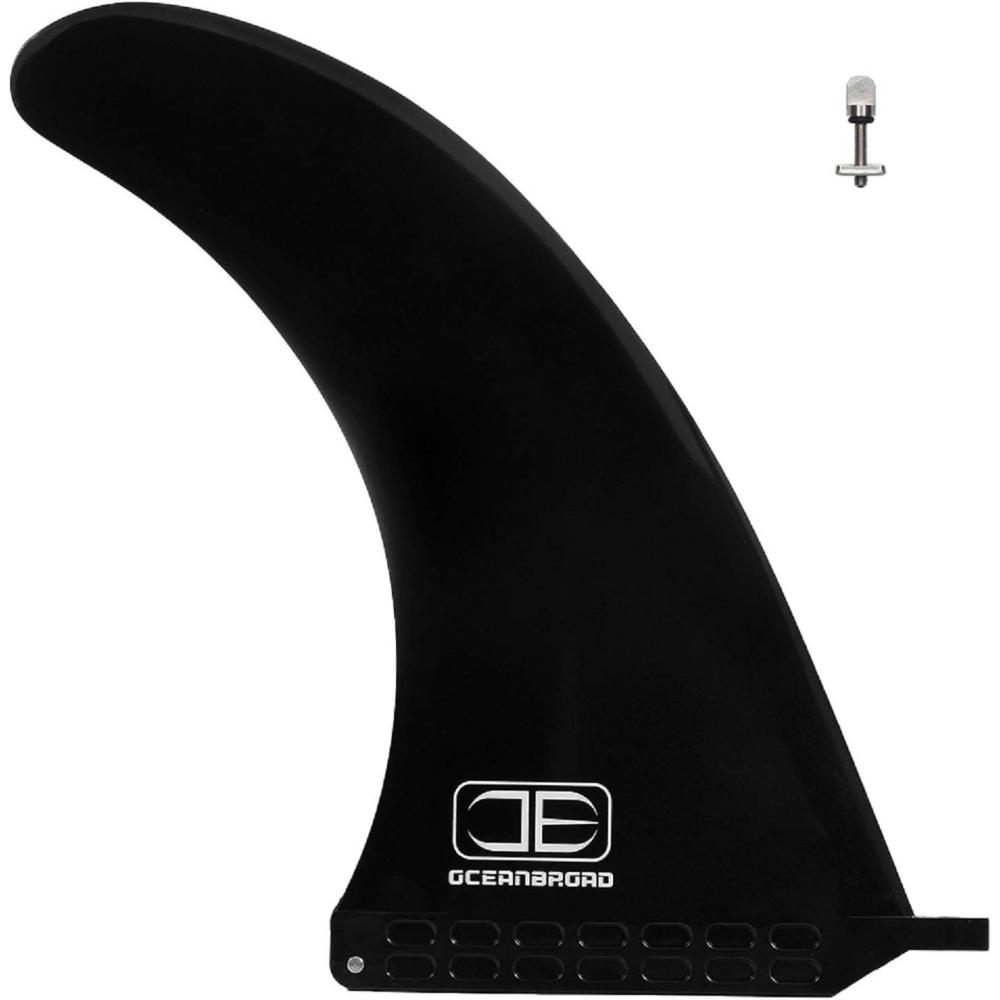 imageOCEANBROAD 8 9 10 Surf SUP Fin NoTool Fin Screw Single Center Fin 8 9 10 Inch for Surfboard Longboard Paddleboard10 Inches
