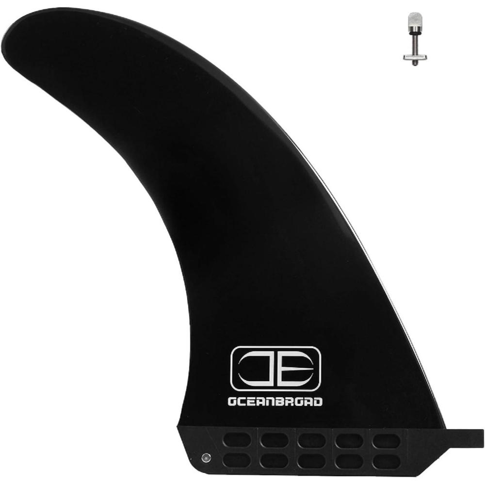 imageOCEANBROAD 8 9 10 Surf SUP Fin NoTool Fin Screw Single Center Fin 8 9 10 Inch for Surfboard Longboard Paddleboard8 Inches