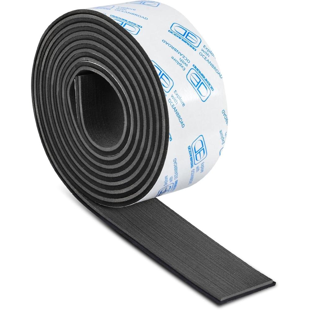 imageOCEANBROAD Boat Flooring EVA Foam SelfAdhesive 96x45636288168 Faux Teak Marine Boat Decking Sheet for Jon Boats Yacht FloorDark Gray with Black LinesBorders