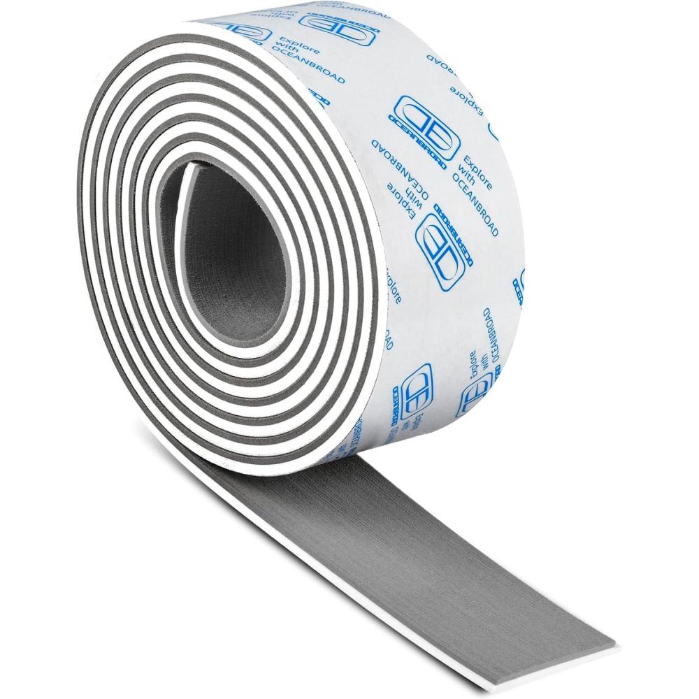 imageOCEANBROAD Boat Flooring EVA Foam SelfAdhesive 96x45636288168 Faux Teak Marine Boat Decking Sheet for Jon Boats Yacht FloorGray with White LinesBorders